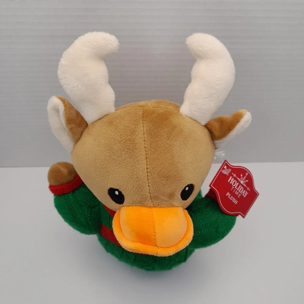 Holiday Time Plush Deer Quackerz Duck Reindeer Christmas Sweater 209101-D